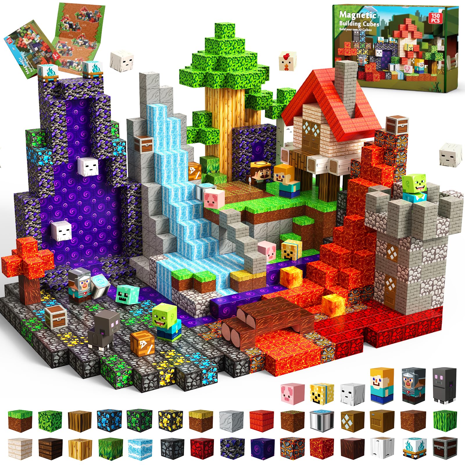 Amazon.com: Magneverse Magnetic Blocks - 150 PCS Magnetic Building
